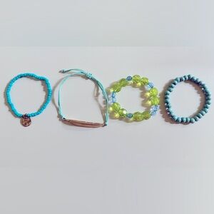 Bundle of 4 Turquoise and Green Bracelets